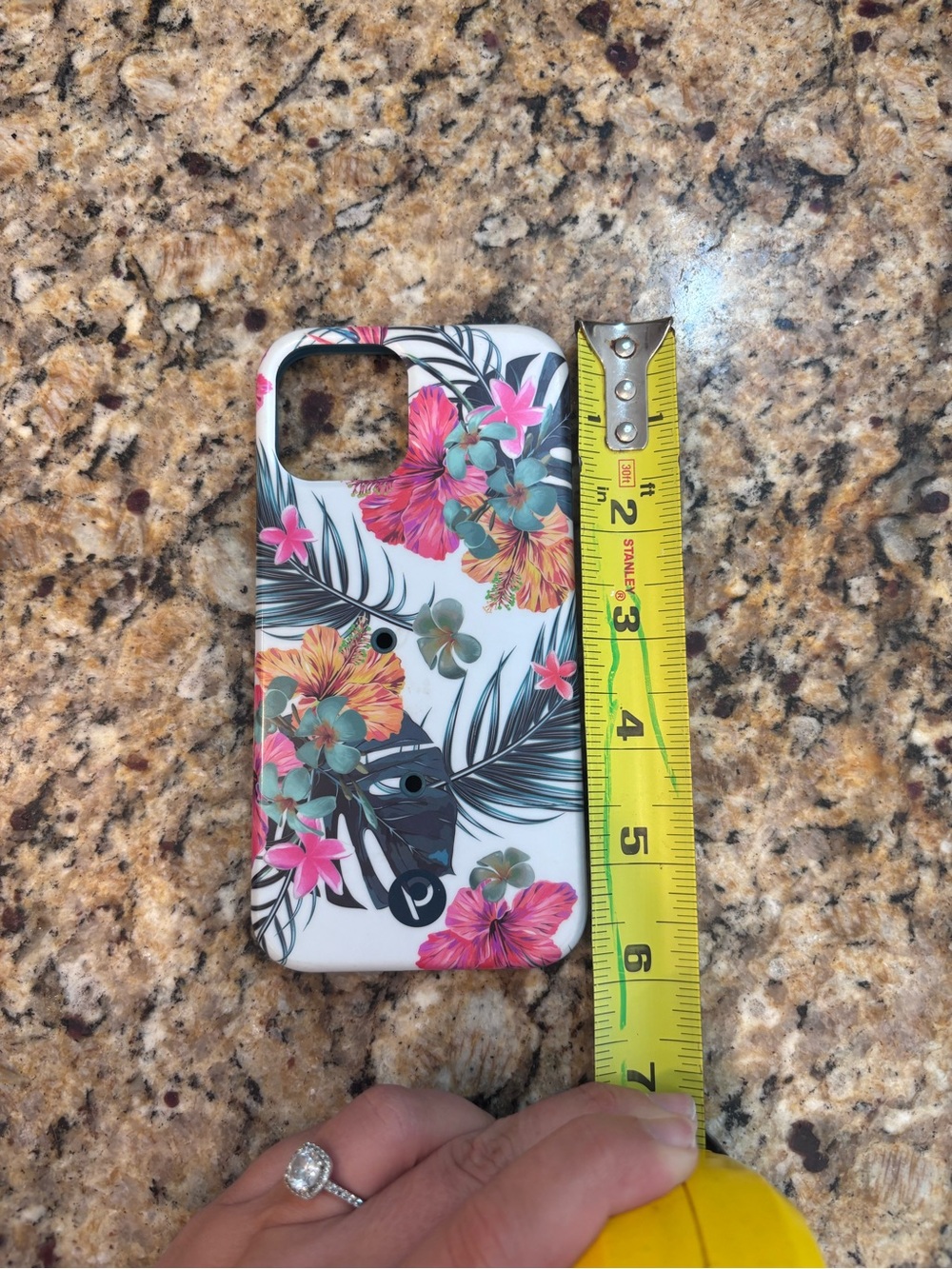 Loopy Case White Tropical Floral Phone Case with Pink & Green Accents